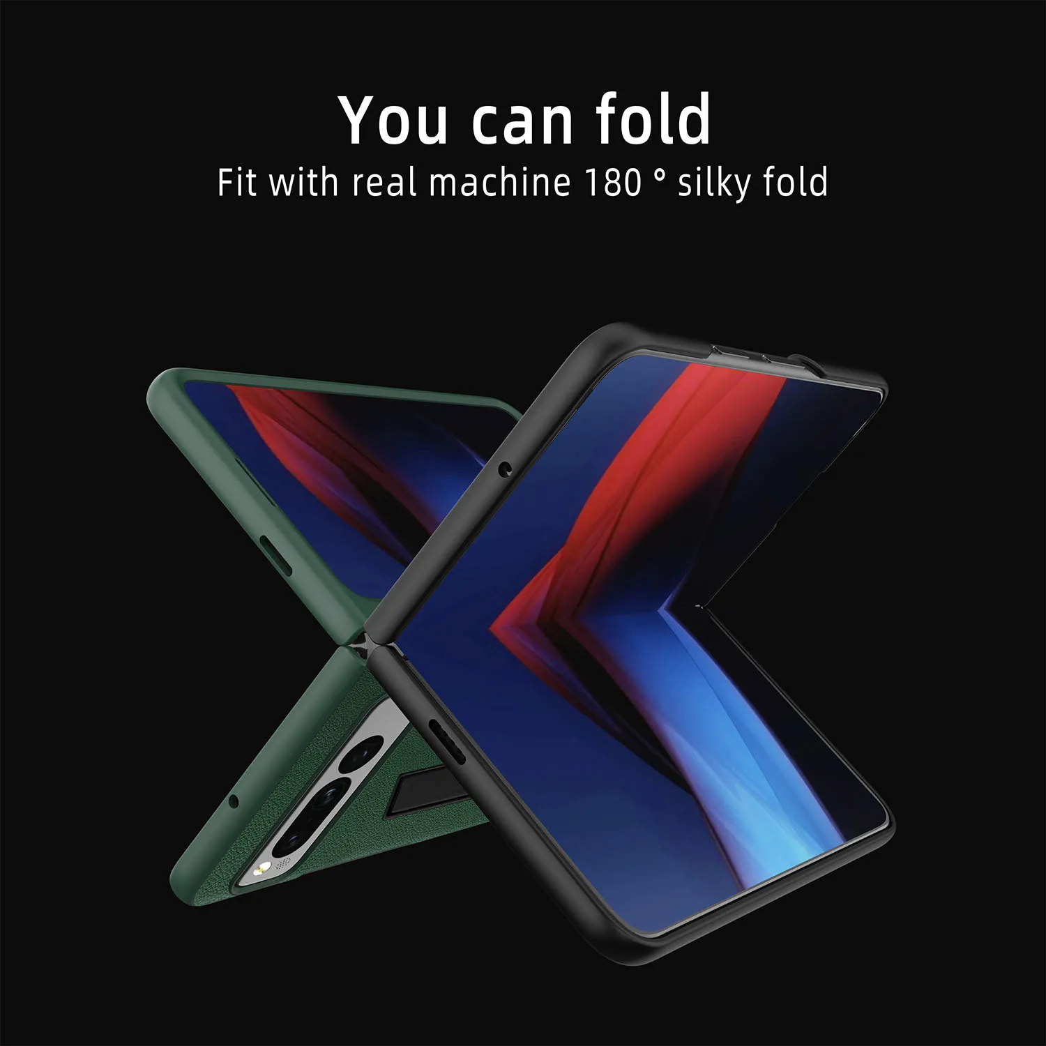 Luxury Litchi Carbon Fiber Pattern Leather Holder Cover For Google Pixel Fold PixelFold Kickstand Bracket Armor Back Case