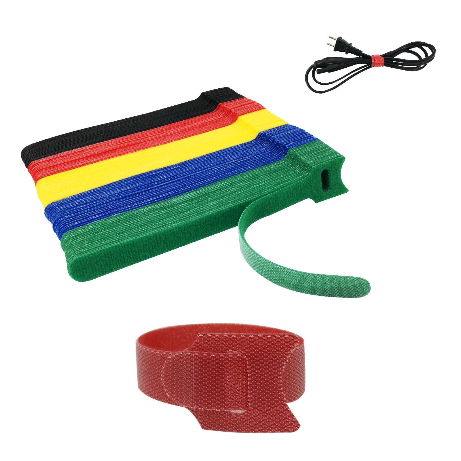 

100pcs Detachable Cable Ties Color Reusable Nylon Ties T-Type Cable Organizer