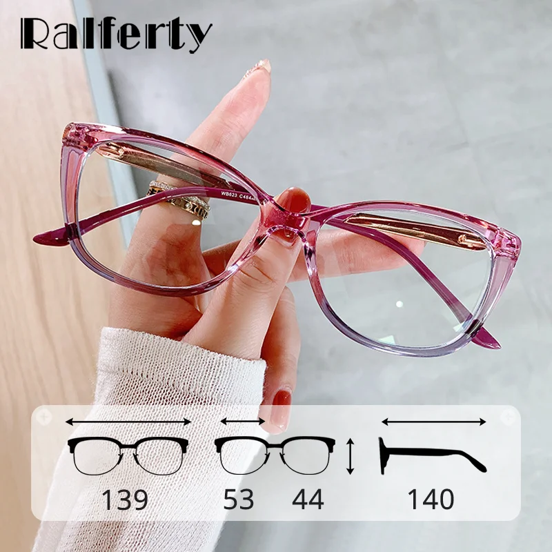 Ralferty 2022 модные очки кошачий глаз прозрачная оправа компьютерный блок синий