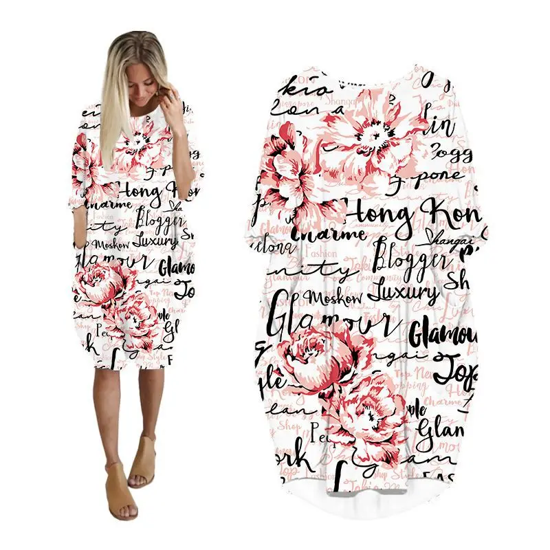 

Женские платья-миди с надписью, Рождественская уличная одежда, модная женская одежда с длинным рукавом, одежда больших размеров, женское пл...