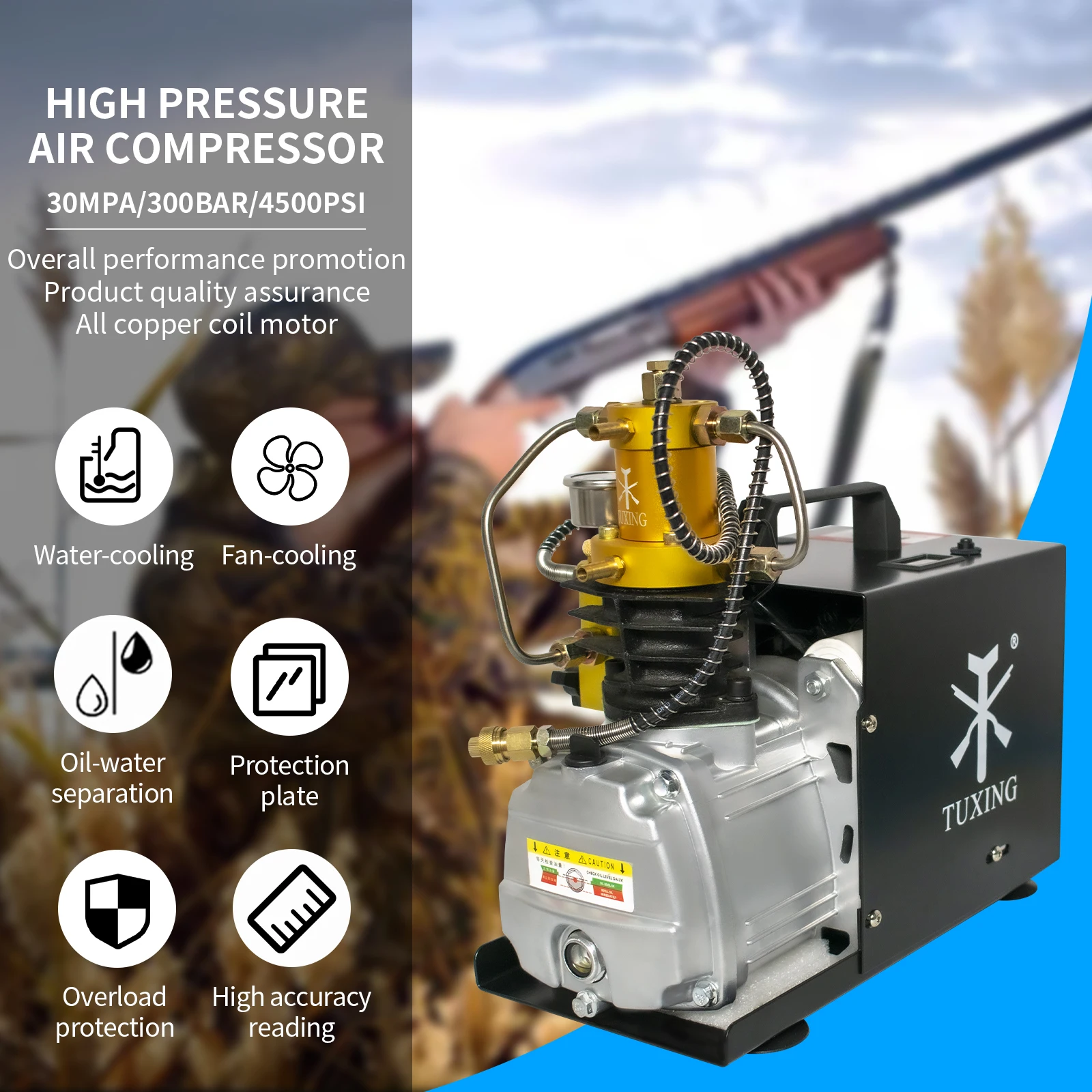 Воздушный компрессор TUXING TXES022 4500Psi 300Bar PCP электрический высокого давления с