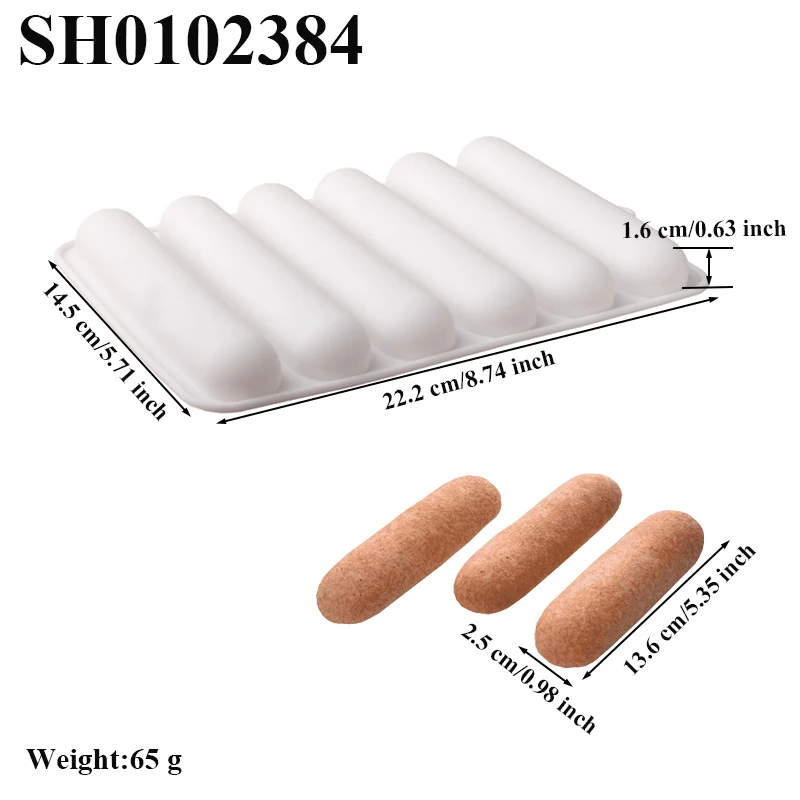 

6 Длинные пузырьки для выпечки шоколад Eclair десерт гриль пальчик пирожные формы кухня силикон гриль