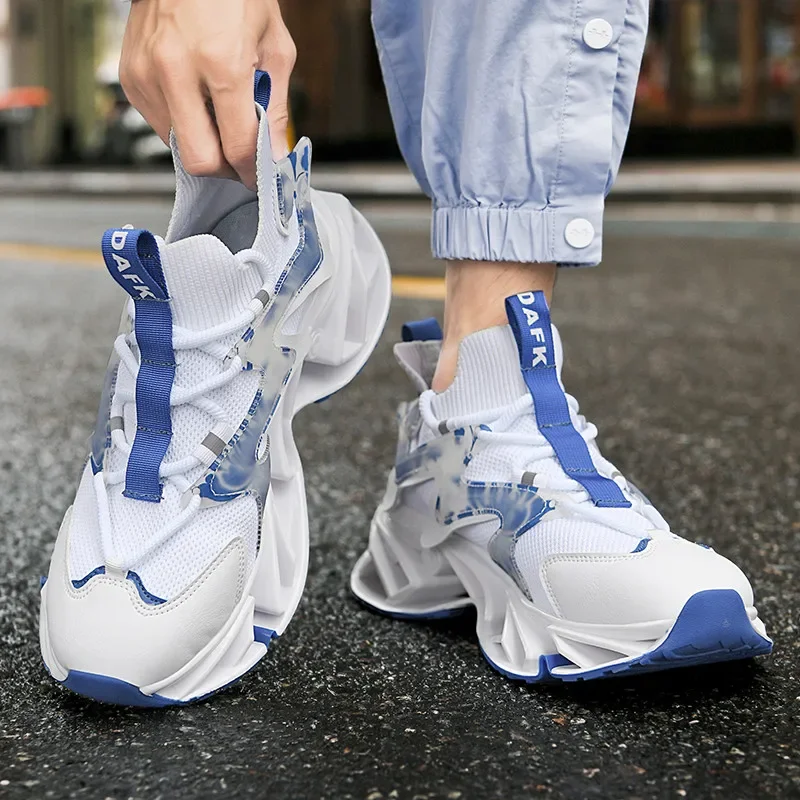 Мужские модные цветные кроссовки в китайском стиле со шнуровкой и лезвиями