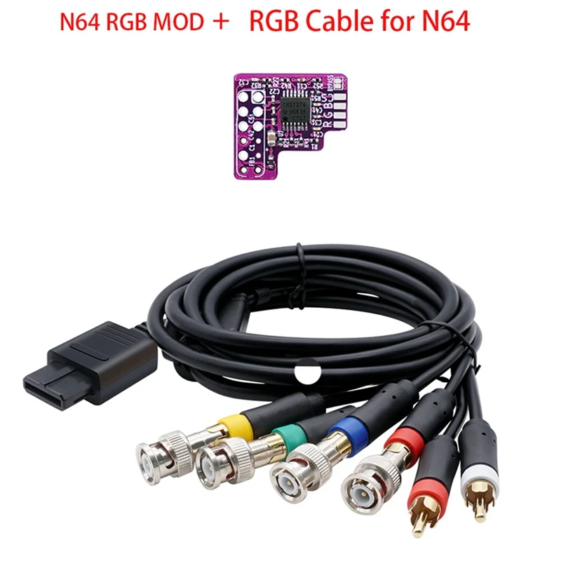 

N64 RGB MOD+RGB Cable For N64 NTSC Consoles RGB Module Chip For Nintendo 64 NTSC Modified RGB Output Module Durable Easy Install