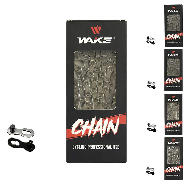 

Велосипедная цепь WAKE, сверхлегкая Серебристая цепь для горных велосипедов, запчасти для ремонта