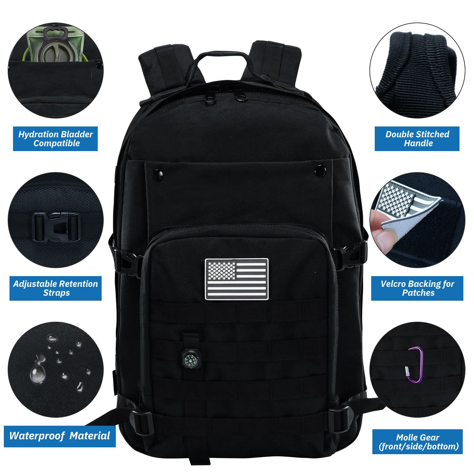 Waterproof mountaineering climbing Backpacks Bag Men Travel Camping Tactical Hiking Trekking Backpacks