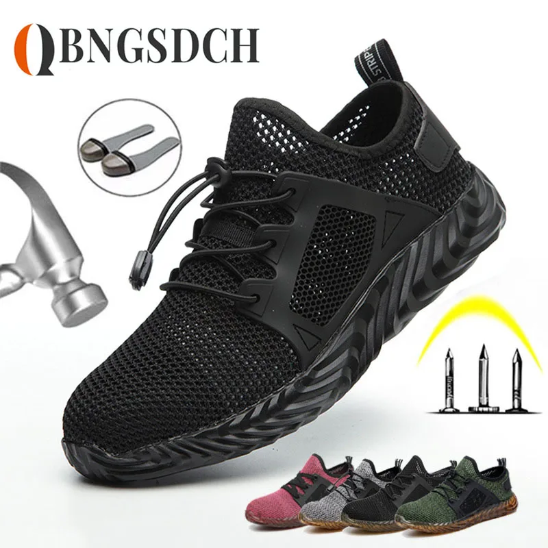 

Anti-smashing Breathable Labor Insurance Boots Men's Anti-piercing Black Work Shoes Safety Site Shoes Breathable Insurance Shoes