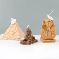3d pharaoh pyramid candle silicone mold handmade scented plaster supplies resin soap candle mould pattern for candles home decor