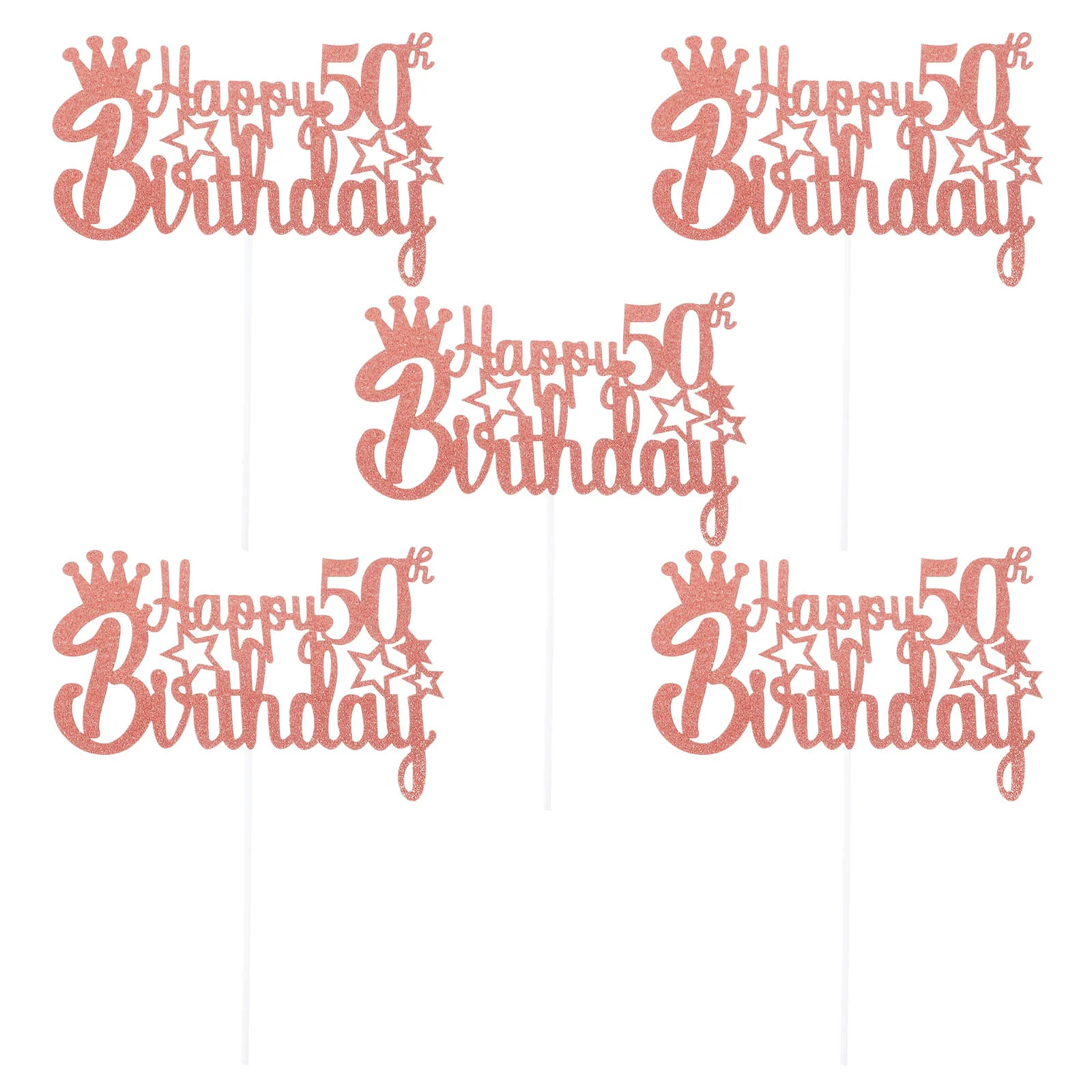 

5 Pcs Cake Insert Party Stuff Birthday Ornaments Decorating Set Decorative Props Wedding Anniversary Decorations Paper