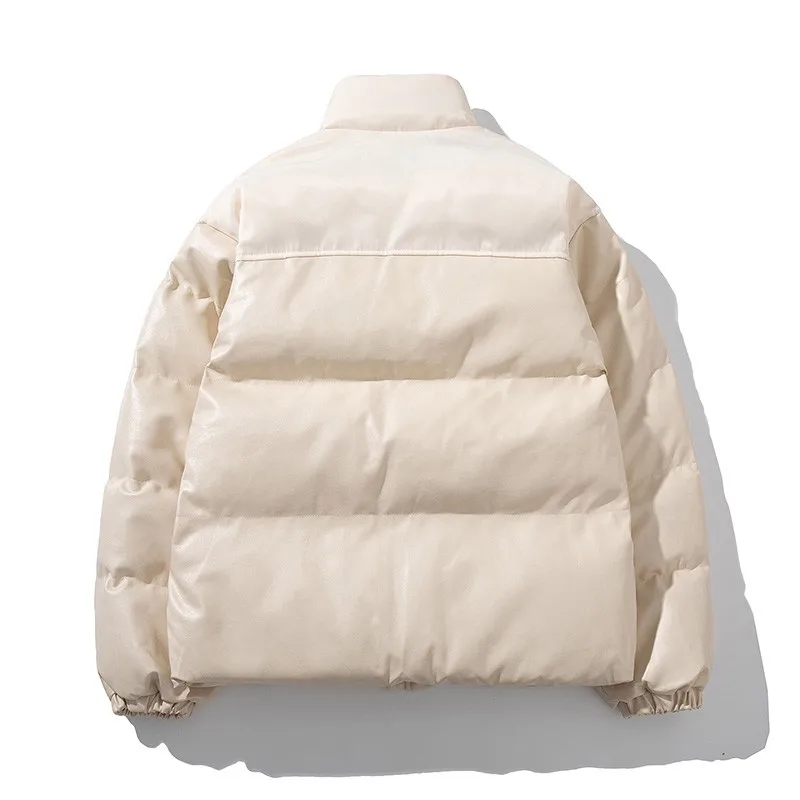 2023 Harajuku Pu Winter Mens Parkas Warm Thicken Fashion Coat Oversize Casual Jacket Streetwear Hip Hop Unisex Outwear