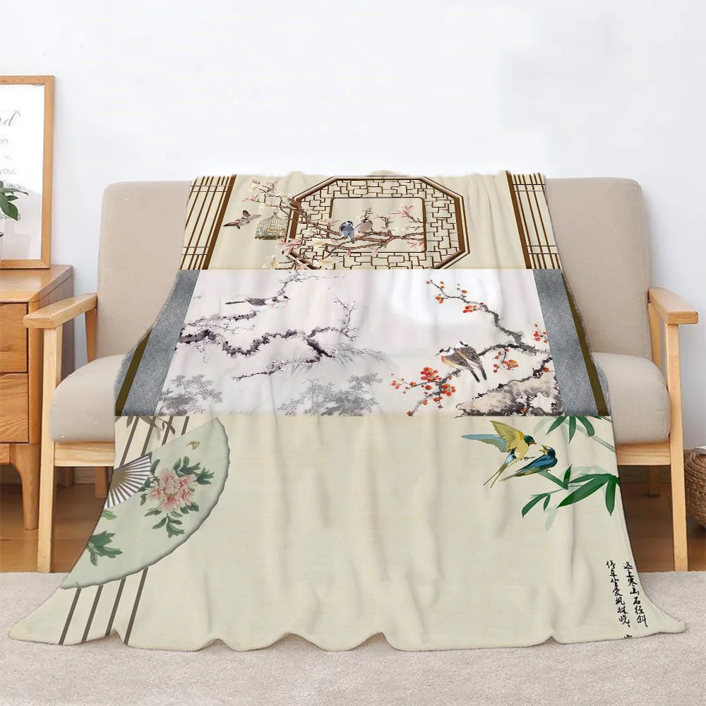 Плюшевое Одеяло В Древнем Китайском Стиле Большой Размер Для Дивана Роскошное