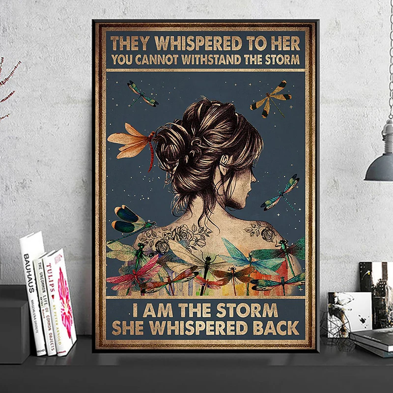 

I AM THE STORM Vintage Spiritual Posters Wall Art Canvas Painting Posters and Prints For Living Room Girl Bedroom Decor Pictures