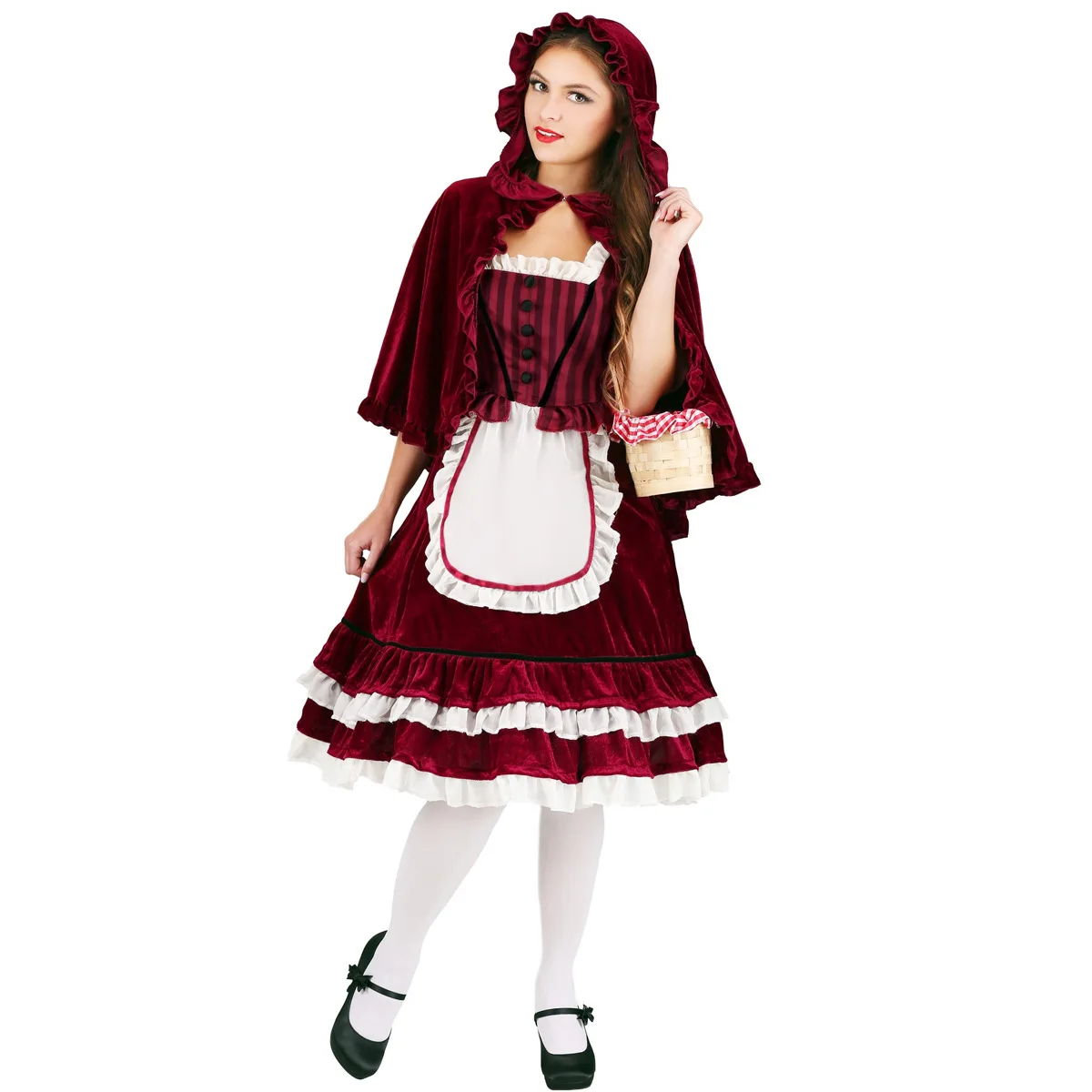 

Little Red Riding Hood Costume Adult Queen Halloween Costume Women Fantasy Fancy Dress