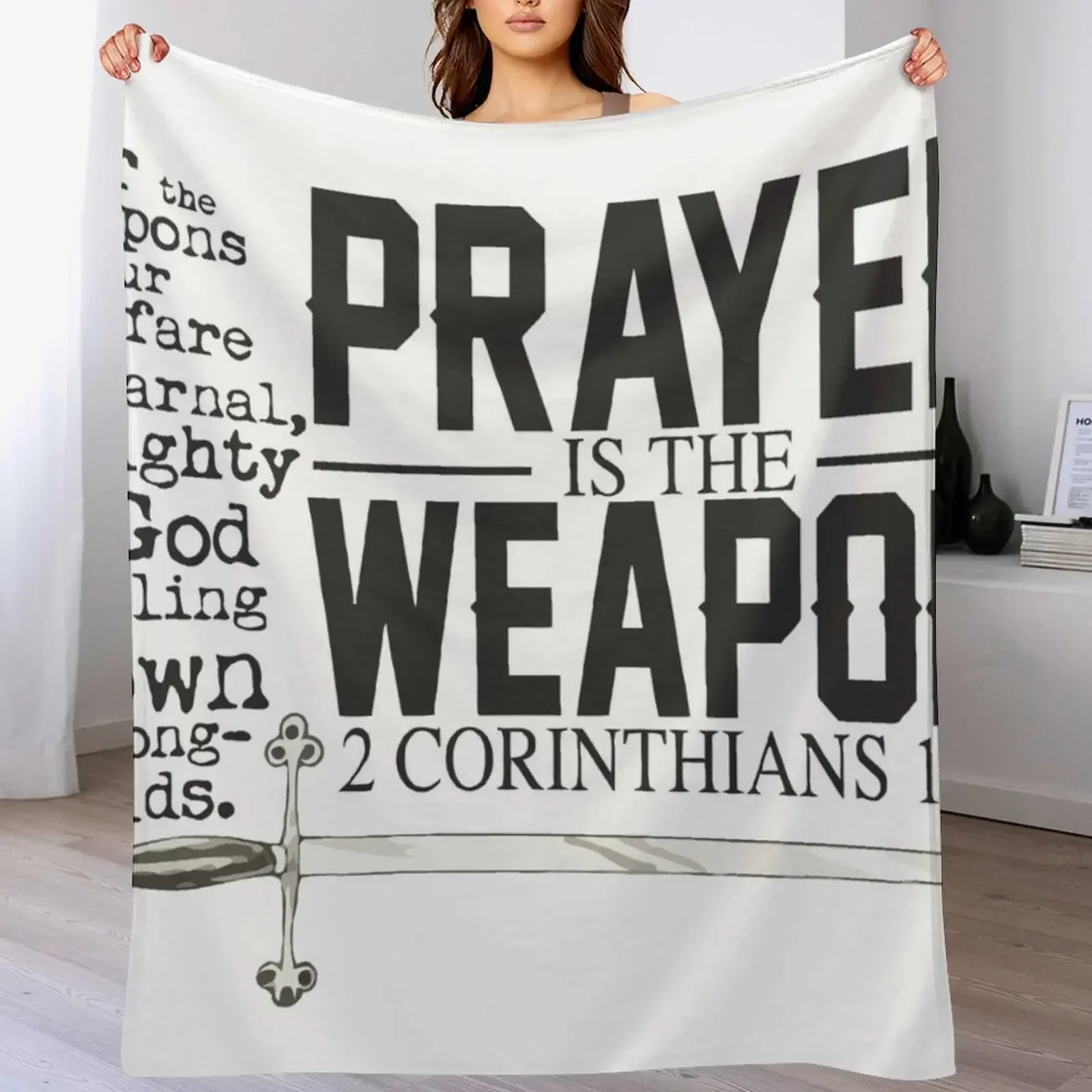 Молитва - это оружие чтобы вытягивать Strongholds 2 Cor 10 4 KJV Плед Одеяло из фланелевой