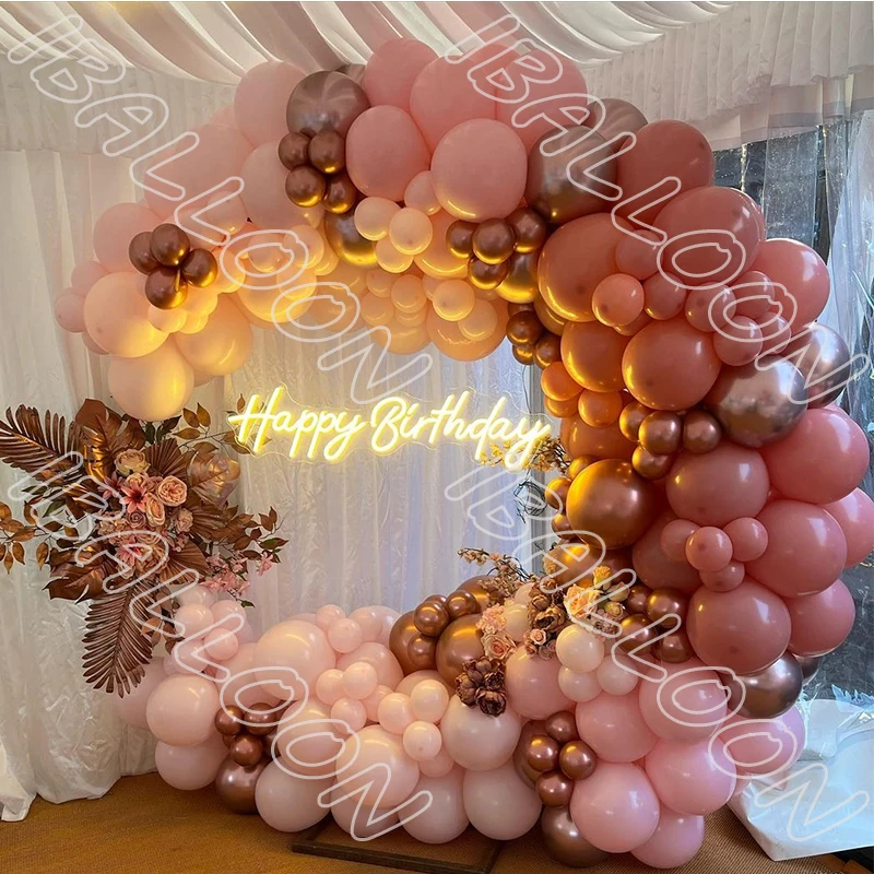 225pcs Rose Gold Colorful Latex Balloons Kits Wedding Birthday Gender Reveal Party Garland Anniversaries Baby Shower Decor Kits