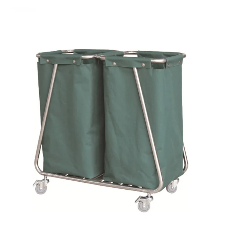 

SM-008 CE ISO Stainless Steel Hospital Linen Trolley For Cleaning The Trash Bag