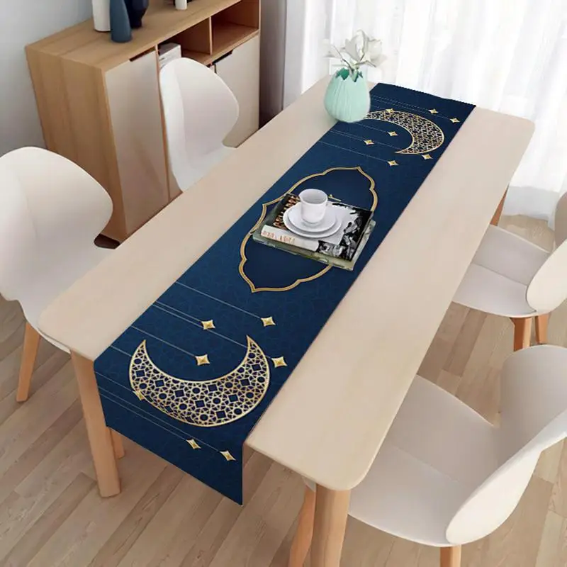 

2023Ramadan Decoration Table Runner EID Mubarak Decor Home Tablecloth Ramadan Kareem Islamic Muslim Party Eid Al Adha Gifts