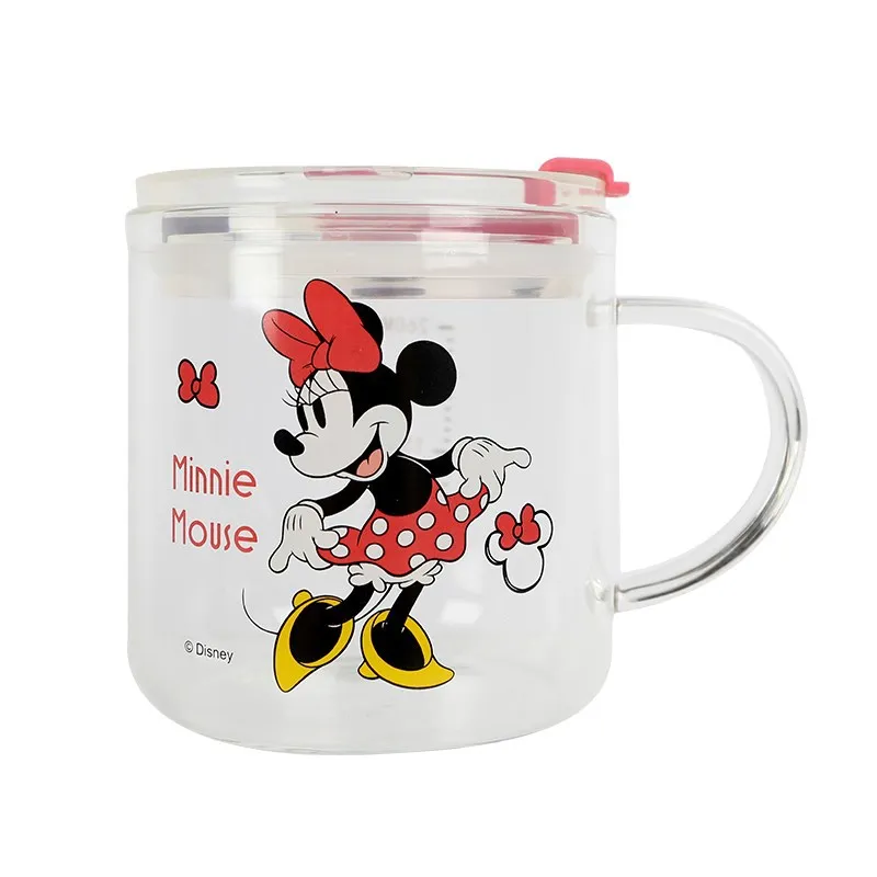 

Disney cartoon Mickey Mouse Cartoon Milk cup with straw princess Minnie Sport Bottles milk cup Juice cup gift toys 260ml
