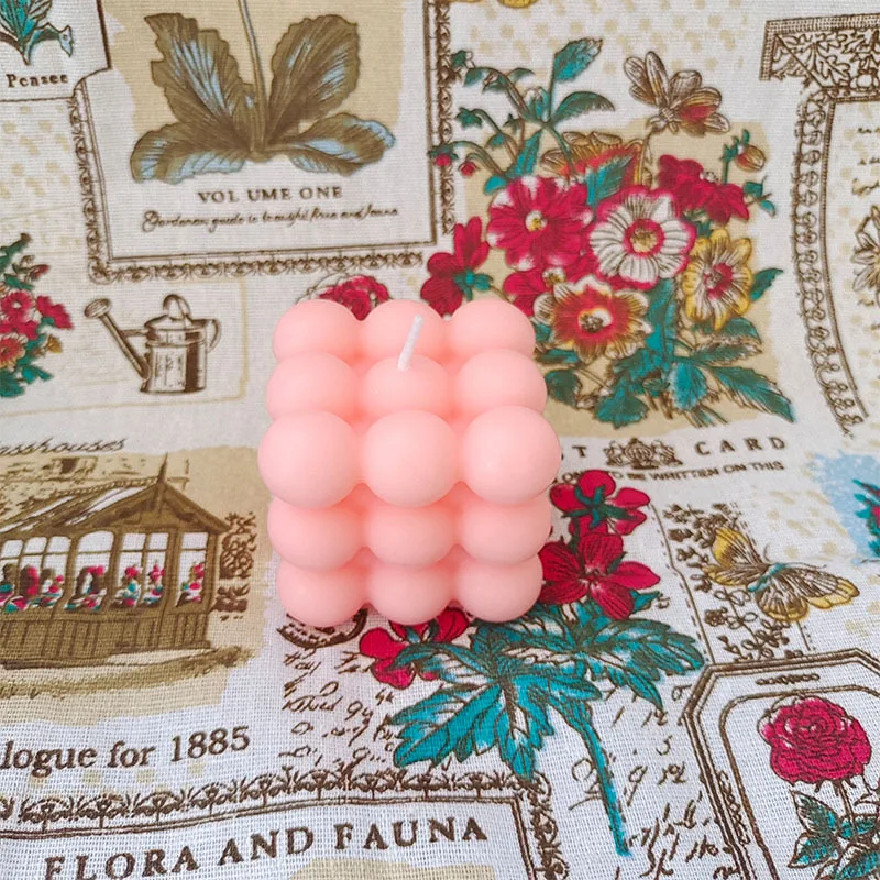 

Милая Свеча в форме кубика для дня рождения, соевые искусственные свечи, маленькие ароматизированные украшения на день рождения, украшение ...