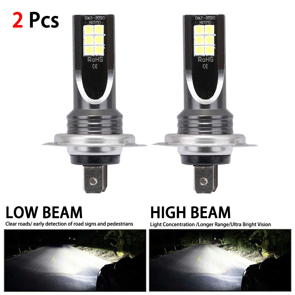 

2pcs H7 80W 10000Lm Led Car Headlight Conversion Globes Bulbs Beam 6000k Kit Hi Or Lo Beam Fog Light Waterproof Car Accessories