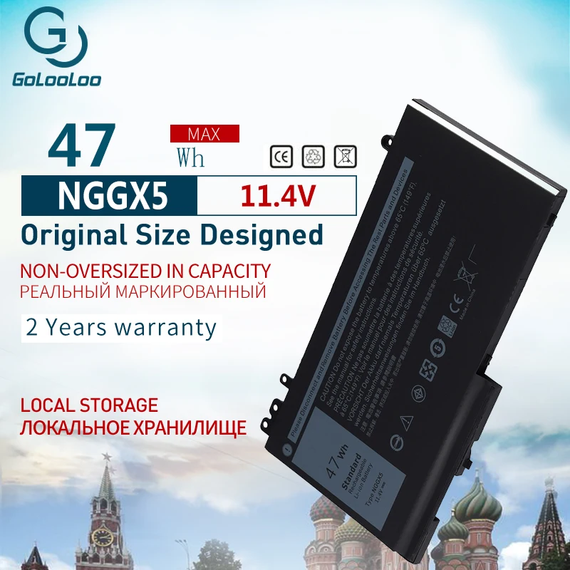 

Golooloo NGGX5 Laptop Battery For Dell Latitude Latitude E5270 E5470 M3510 E5570 NGGX5 954DF JY8D6 0JY8D6 47Wh 11.4V