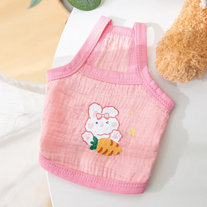 

Cat Dog Clothes Cute Cartoon 2022 Summer Vest For Cats Breathable Pet Sun Protection Clothing Kitten Supplies Ropa Para Gatos