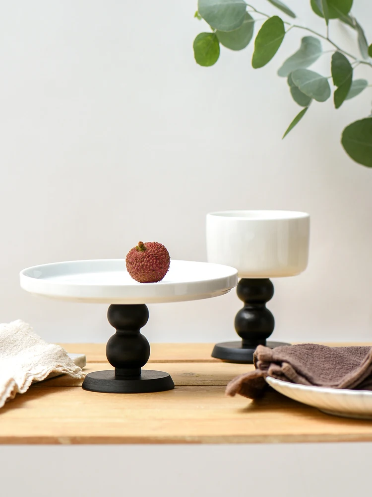 

French Tableware Vintage Ceramic Plates For Wedding Dry Fruit Serving Tray Snack Candy Platter Cake Stand Storage Dessert Plate