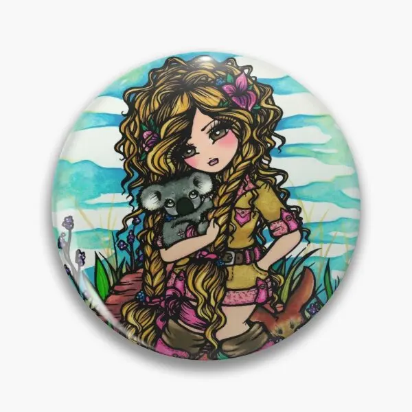 

Aussie девушка с кенгуру и коала медведь настраиваемая мягкая пуговица заколка Декор мультфильм шляпа забавная творческая одежда лацкан зако...