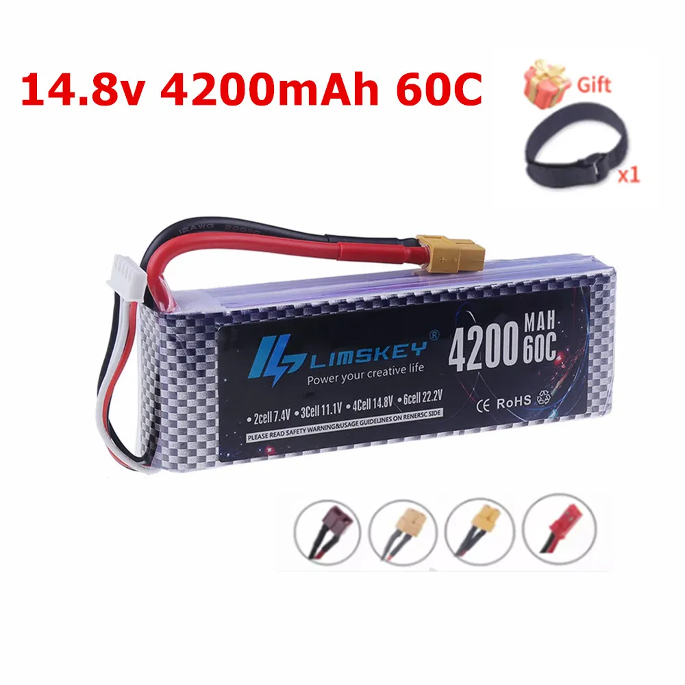 Lipo аккумулятор 14 8 В 4200 мАч 60C Max 80C для радиоуправляемого квадрокоптера грузовика