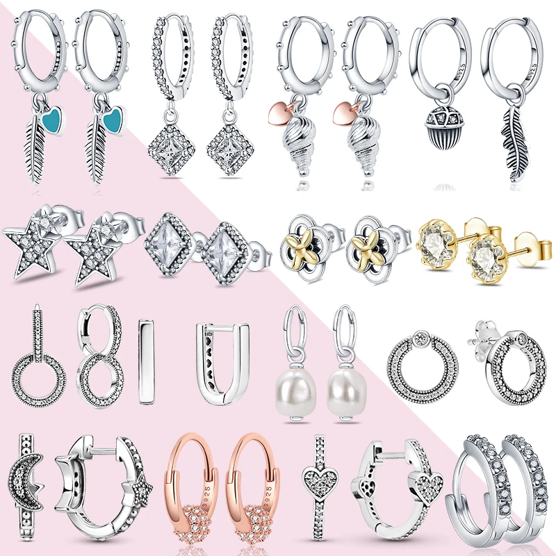 

Top Sale Earrings Silver Color Original Fashion Ladies Gift Jewelry Holiday Gifts Boutique Accessories