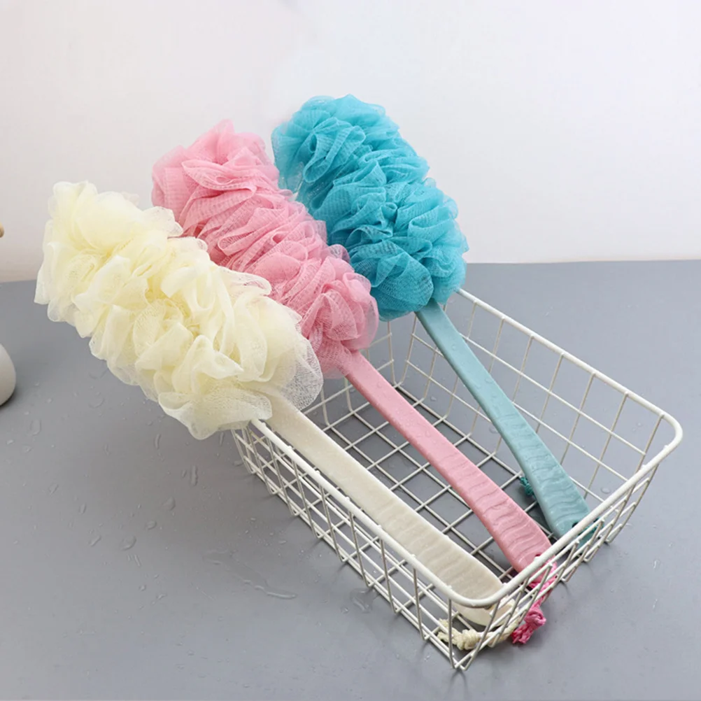 

Bath Loofah Shower Sponge Scrubberpouf Brush Accessories Mesh Body Bathrooma Ballhandle Scrub Naturalpoufs Towl Luffa Stick