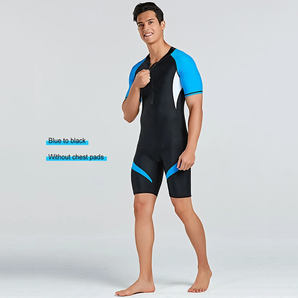 

One-piece Swimming Bodysuit Swimwear Thin Snorkeling Surfing Swimsuit Short Sleeve Breathable Elastic Men Women for Water Sports
