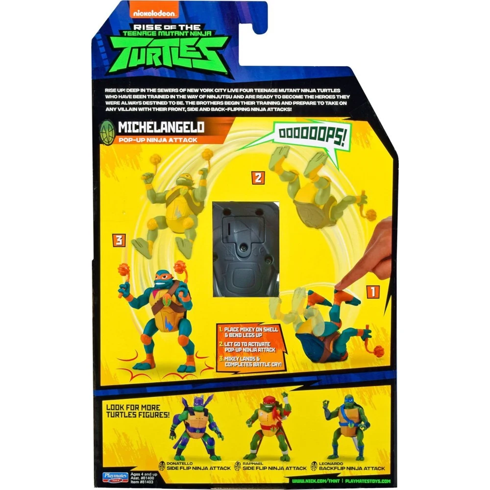 Фигурка TMNT Черепашки Ниндзя Rotmnt Микеланджело ниндзя-атака 81403 высота 15 см |