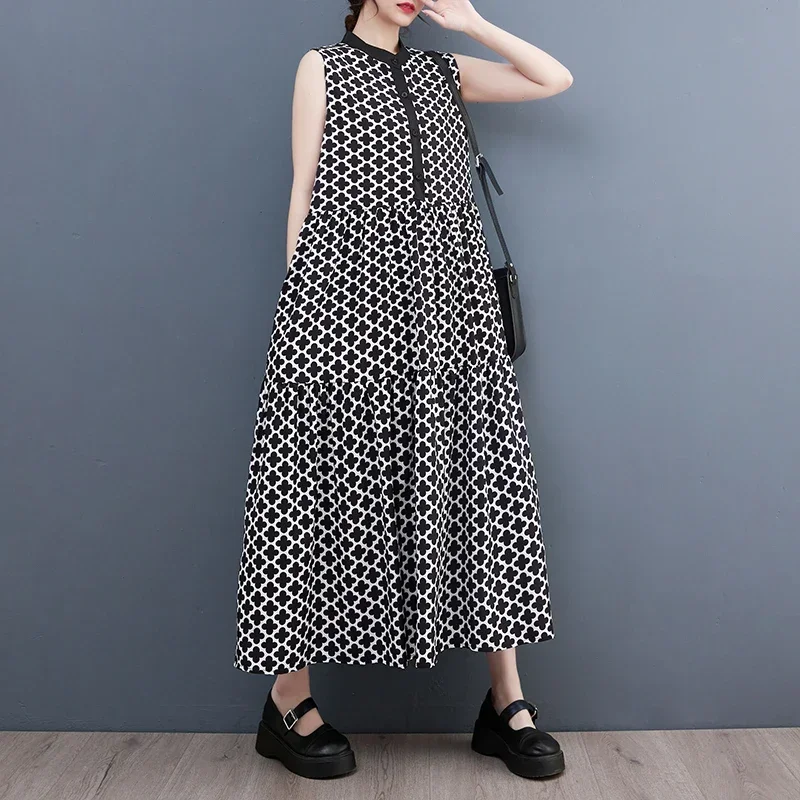 Качающееся платье-рубашка без рукавов Вневременный шик 50-х годов Феминиатюрная