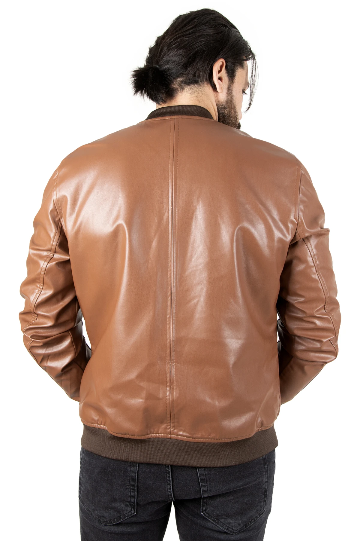 DeepSEA Pockets and Zipper Faux Leather Coats 2201014