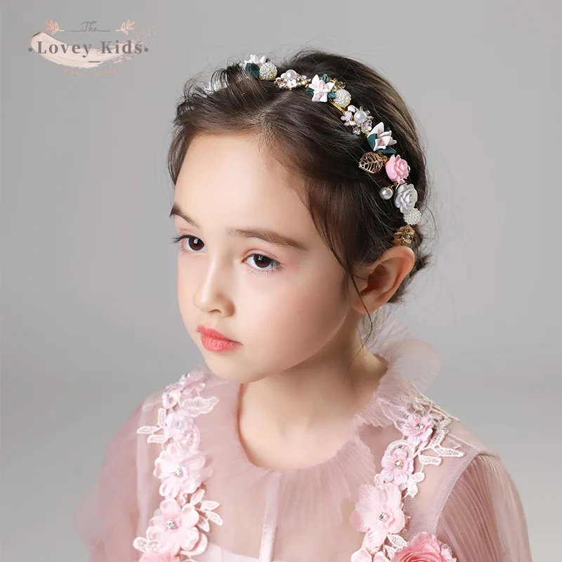 

Baby Girl Crown 20023 Princess Floral Flower Birthday Beading Patchwork Headdress Wedding Headpiece Headband Hair Wreath