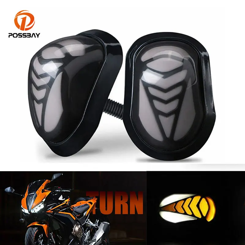 

Motorcycle 2PCS LED Turn Signal Lights Flashing Indicator Flush Mount Flowing Signal Lamp 12V Amber Accessories for Honda Suzuki