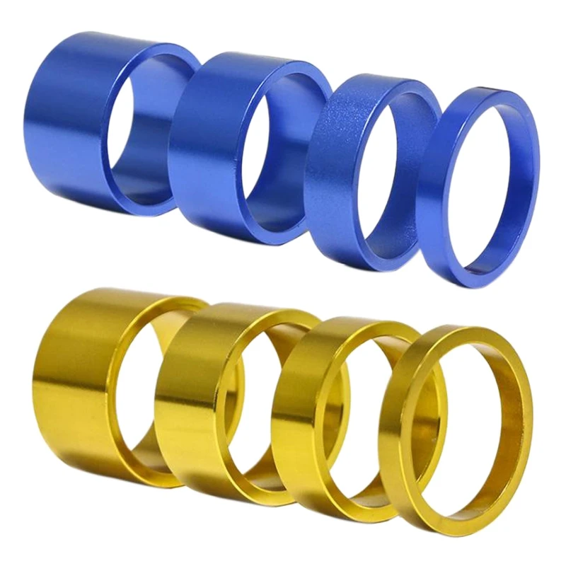

8Pcs 5/10/15/20Mm Aluminum Alloy Headset Stem Spacer MTB 28.6Mm Fork Washer Cap For Road Bike Cycling,Gold & Blue