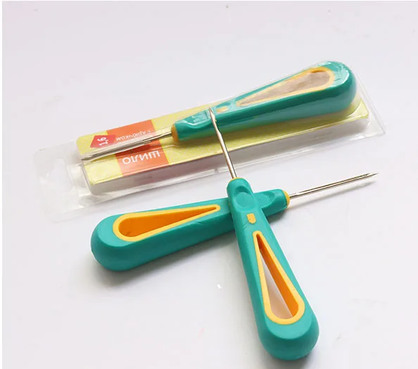 

Detachable Steel Sticher Sewing Awl High Rubber Sewing Crochet Hook Needle Tool with Hook Plastic Handle Sewing Accessory