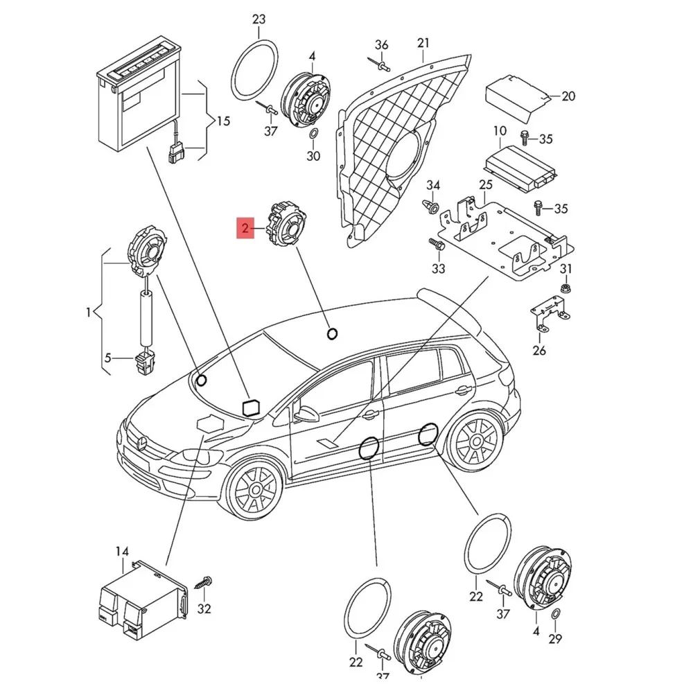 Автомобильный твитер для задней двери, 1 комплект, для VW Jetta Sagitar, Golf MK5 6, Φ 5KD035411A 5KD 035 411A 7L6 868 243 (art.: 3920bd2bc3818) - 3920bd2bc3818