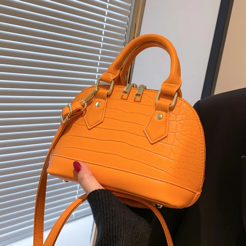 

Luxury Brand Women Shell Bag Print Leather Handbag And Purses Designer Female Shoulder Bags Clutch Classic Lady Top Handle Bags