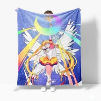 sailor moon blanket anime girl throw blankets kawaii decoration flannel material cute room sofa bedding travel kid adult gift
