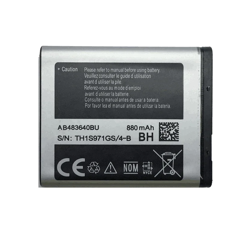 Аккумулятор AB 483640 БУ 880мАч для Samsung J600 J608 C3050C S7350C F619 C3050 E740 E748 F110 F118 G618 L600 L608 B3210 M519