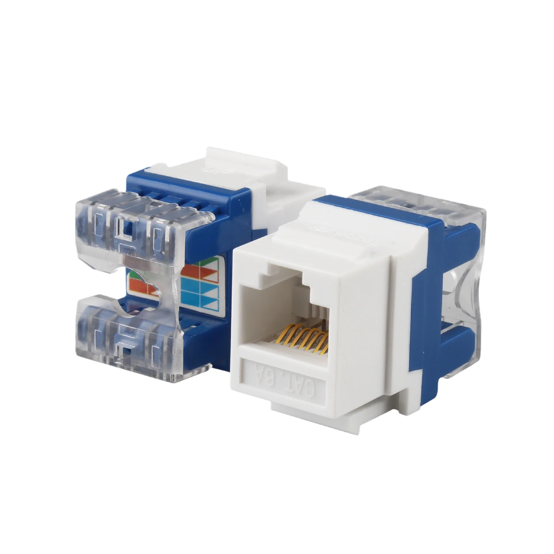 10 шт. RJ45180 градусов компьютерный гигабитный сетевой модуль CAT6Akeystone супер шесть