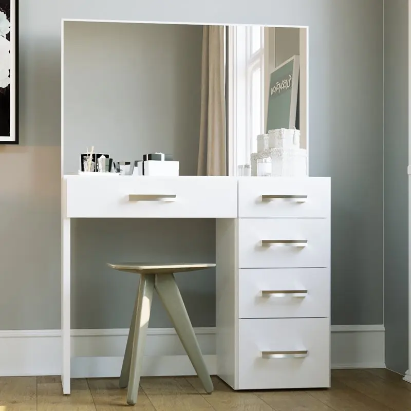 

Modern Vanity Desk, White Finish, for Bedroom