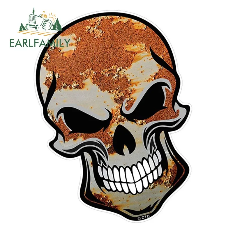 

EARLFAMILY Готический Байкерский череп с итальянским флагом триколор, бомбинный мотив, внешние 3D наклейки на автомобиль с бриллиантом синего цвета