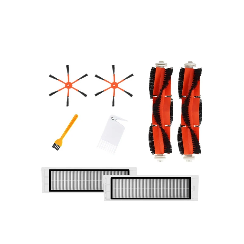 

2Pcs Main Brush 2Pcs Hepa Filter 2Pcs Side Brush For Xiaomi Mijia Robot Roborock S50 S51 Roborock 2
