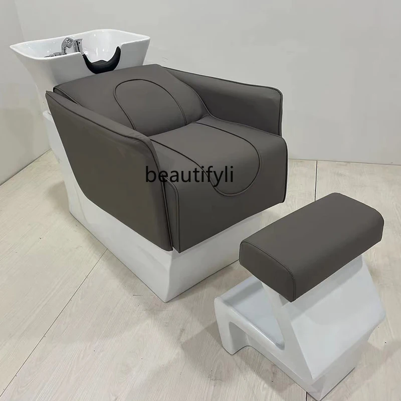 

Hair Salon Lying Half Shampoo Chair Hair Saloon Dedicated Massage Couch Hair Salon Ceramic Basin Massage Couch