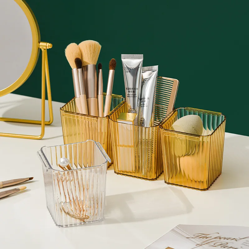 

2pcs Plastic Desktop Cosmetic Storage Basket Sundries Organizers Box Household Snacks Makeup Kitchen Seasoning Sorting Accessory