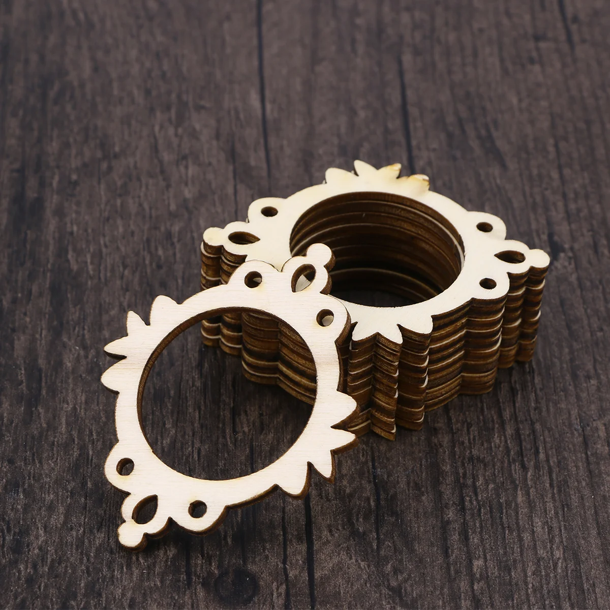 

Wood Wooden Unfinished Pieces Photo Frames Decoration Mini Frame Craftcutouts Wedding Cutout Blank Discs Diy Vintage Lace Crafts